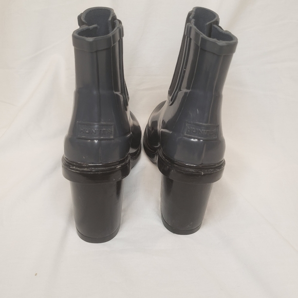 Hunter Block Heel Chelsea Boot Gray Size 7 - Picture 4 of 6